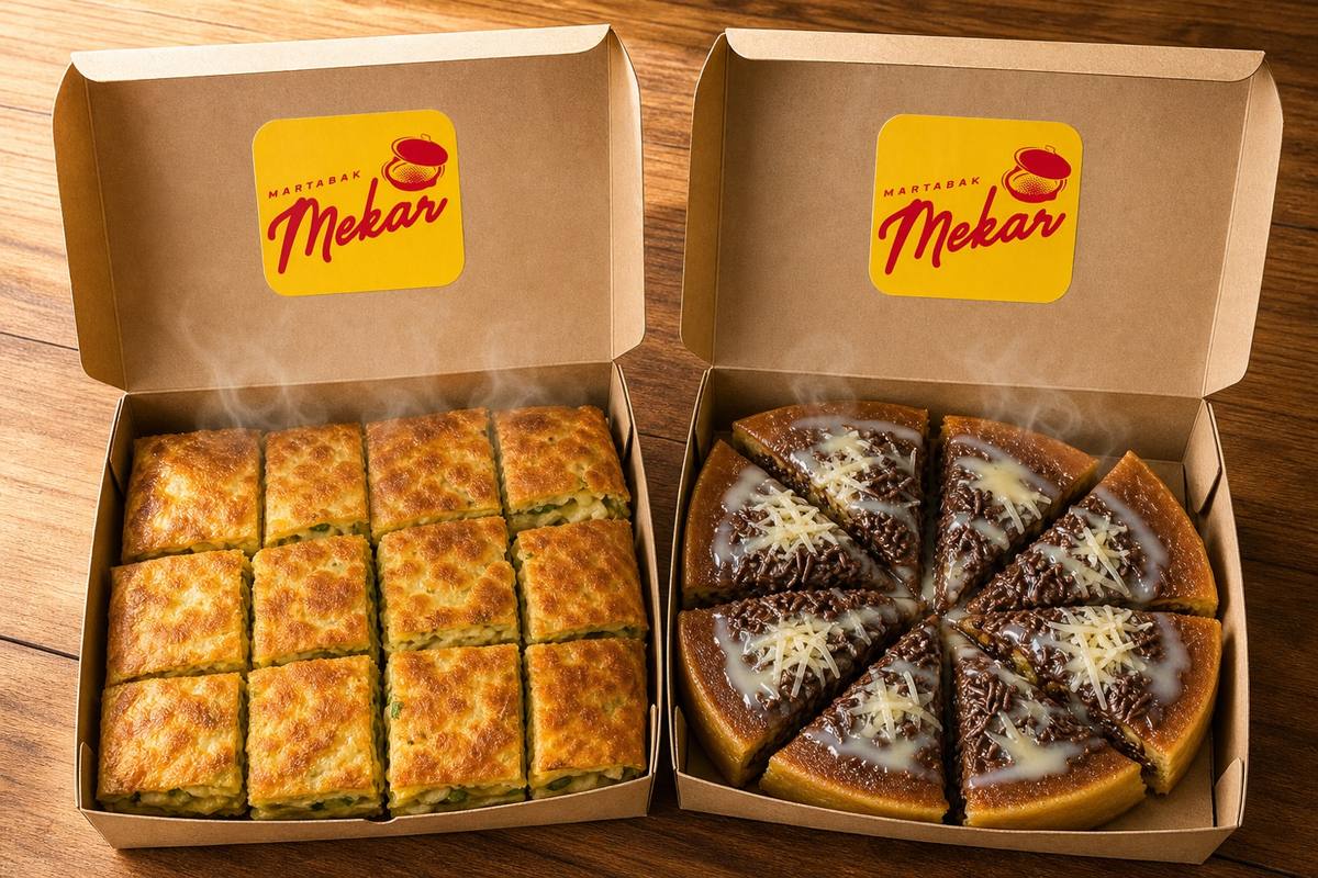 1 martabak telur + 1 martabak manis